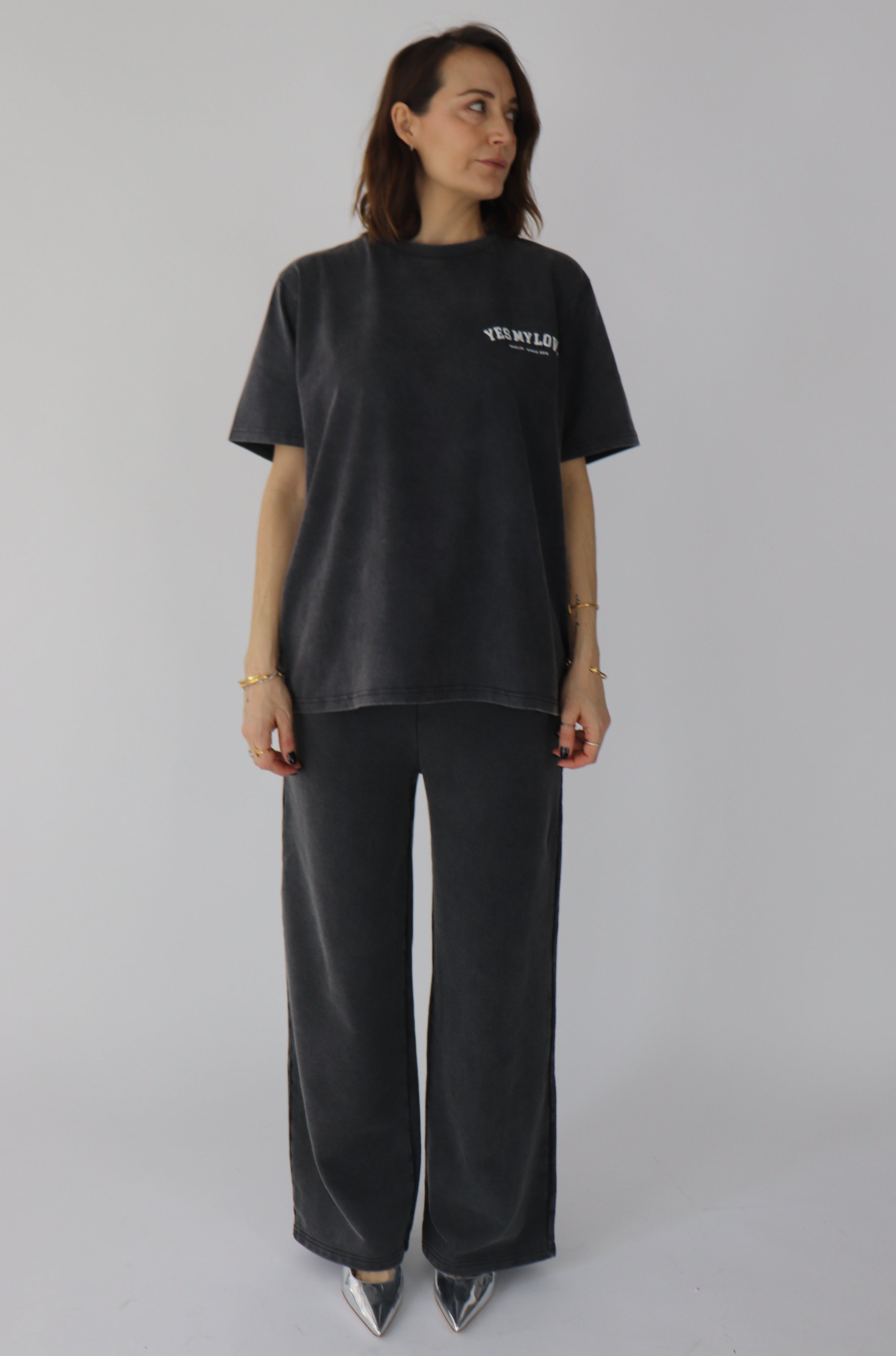 Sweatpants - gerades Bein - Vintage schwarz